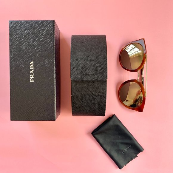 PRADA — Tortoise Shell Gold-mirrored Sunglasses - Picture 5 of 6